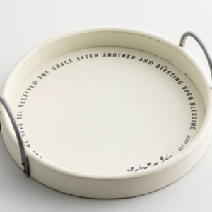 Grace & Blessing - Round Wooden Tray All Things Faithful DaySpring