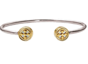 Linked Medallion Bangle Bracelet- rhodium plated All Things Faithful GraceWear