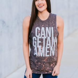 Can I Get An Amen - Bleached Gray Tank Top DaySpring All Things Faithful