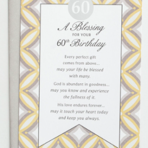 Product 60th Birthday - A Blessing - 1 Premium Card- AllThingsFaithful