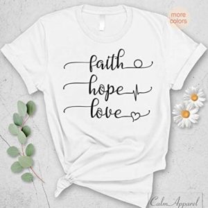 Product-Faith Hope Love T-Shirt Women Casual Letter Printed Faith Tops Tee-AllThigsFaithful