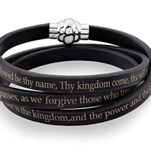 Product-West Coast Jewelry | Crucible Lord's Prayer Wrap Leather Bracelet-AllThingsFaithful