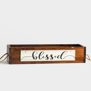 Product-Wooden Centerpiece Box with 4 Reversible Signs-AllThingsFaithful