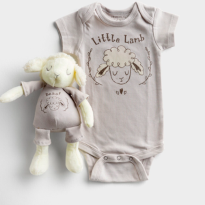 Product-DaySpring-Little Lamb - Bodysuit & Lamb Plush Gift Set-AllThingsFaithful