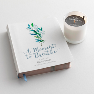 Product-DaySpring-A Moment To Breathe Journal & Tranquil Candle - Quiet Time Gift Set-AllThingsFaithful