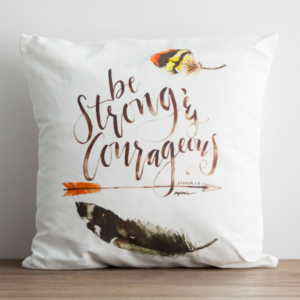 Product-Be Strong & Courageous - Throw Pillow-DaySpring-AllThingsFaithful