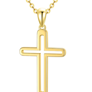 Product-Necklace-14K Solid Gold Cross Necklaces for Women, Delicate real Gold Faith Cross Pendant Religious Jewelry Gift for Her, Wife, Mom 16"-18"-Amazon-AllThingsFaithful